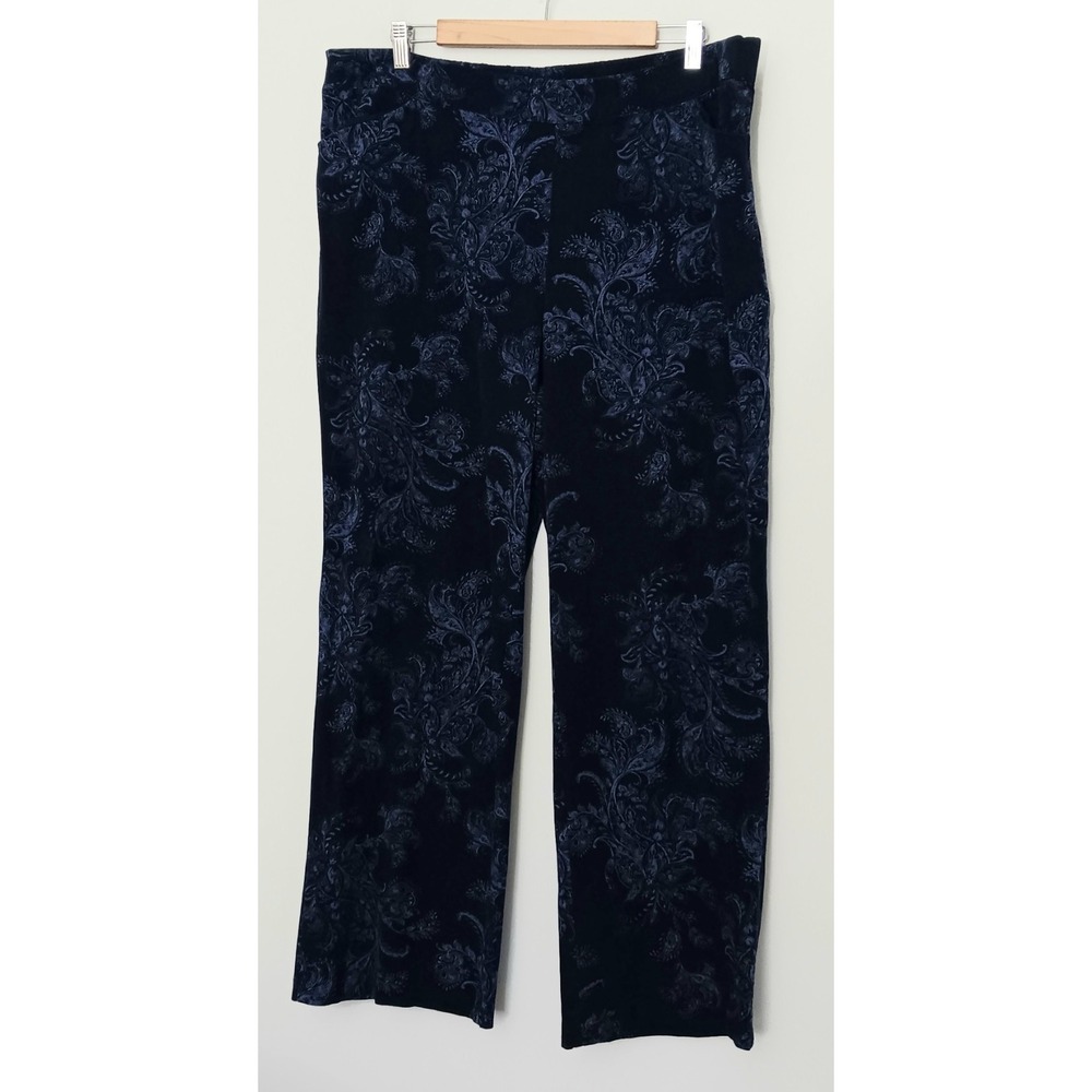 Isaac Mizrahi Live! Pants Women's Size‎ 22W 24/7 Blue Wide Leg Floral Pre-owned